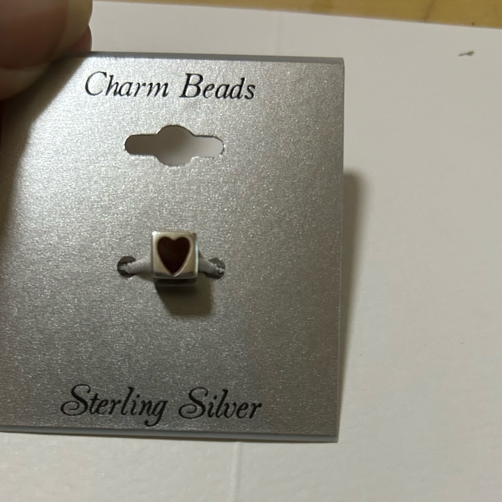 Sterling silver heart charm beads